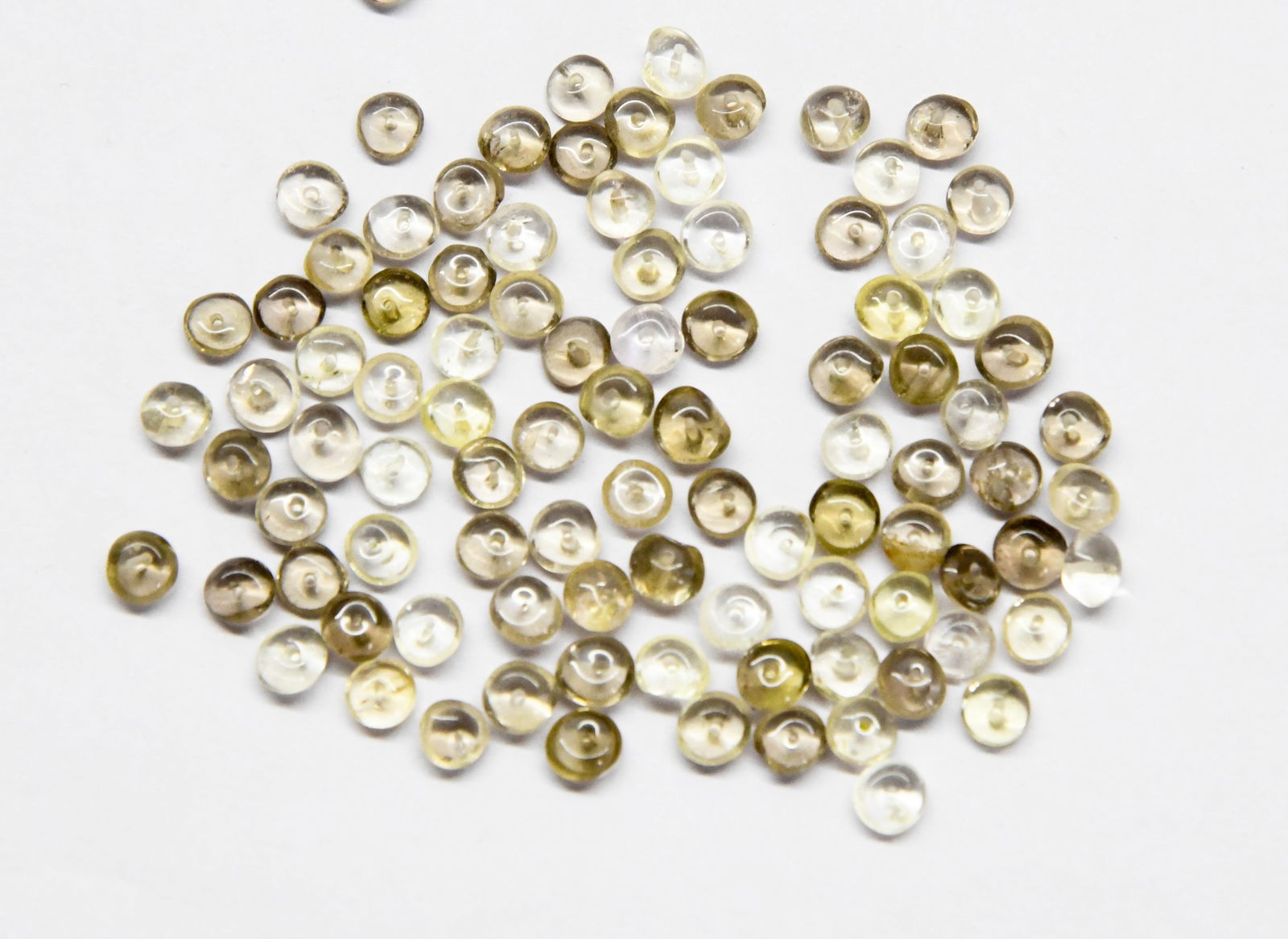 (100 PIECES) NATURAL SMOKY QUARTZ BEADS RONDELLE 4.5 - 5 MM (2 BAGS) (1 of 1)