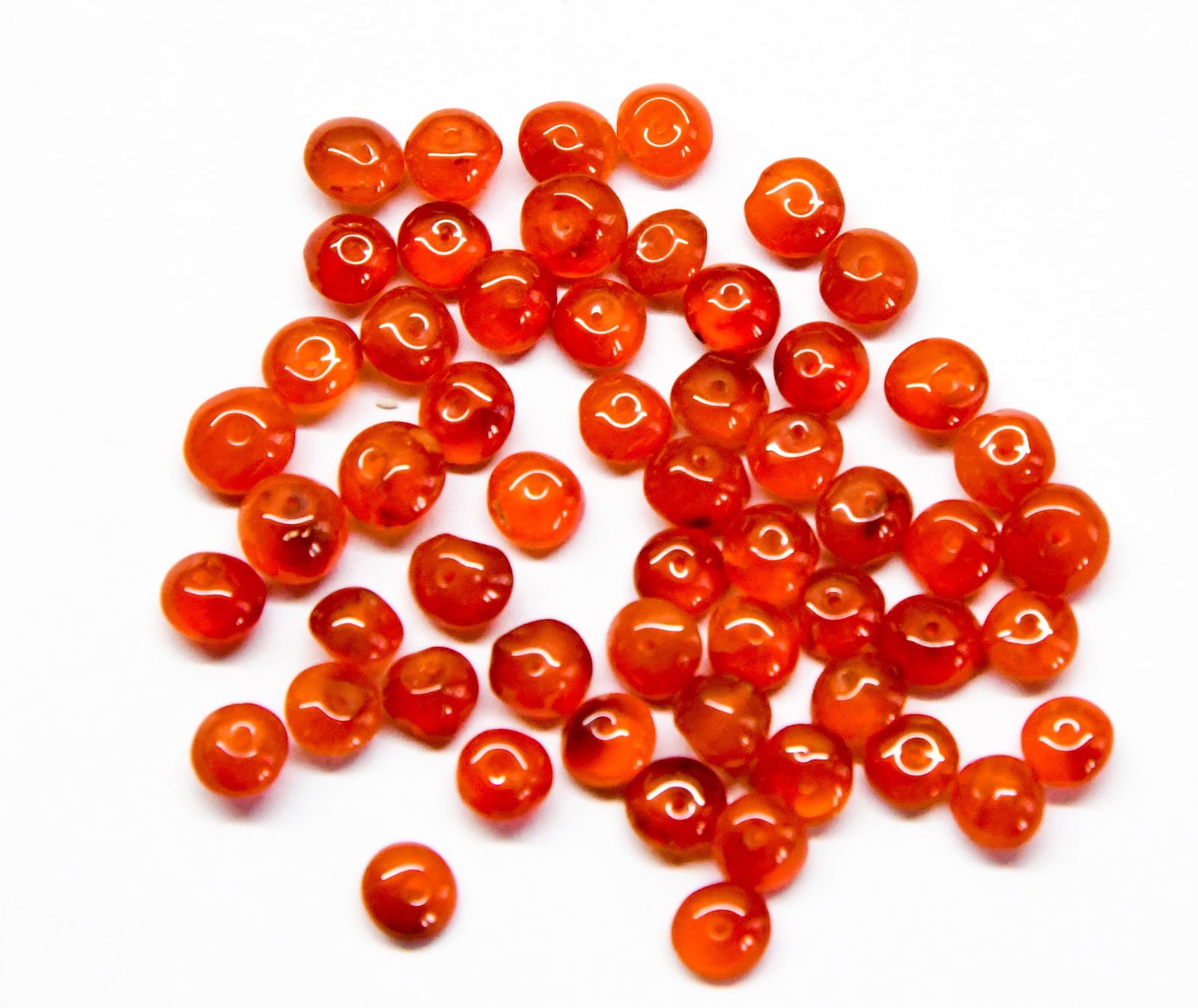 (50 PIECES) NATURAL CARNELIAN BEADS RONDELLE 4.5 - 6 MM (2 BAGS) (1 of 1)