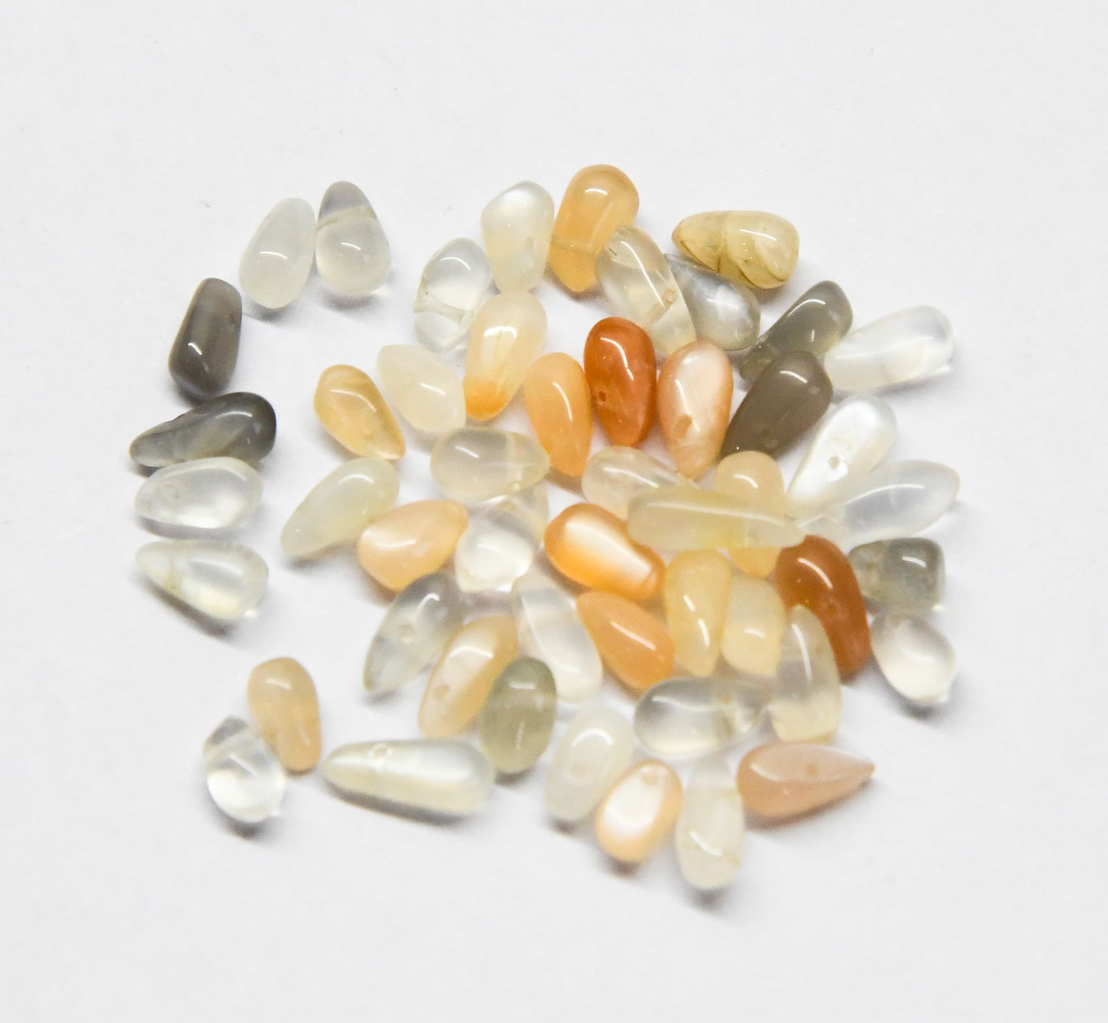 (50 PIECES) NATURAL MULTI MOONSTONE BEADS BRIOLETTE 3.5X6 - 3.5X9 MM (2 BAGS) (1 of 1)