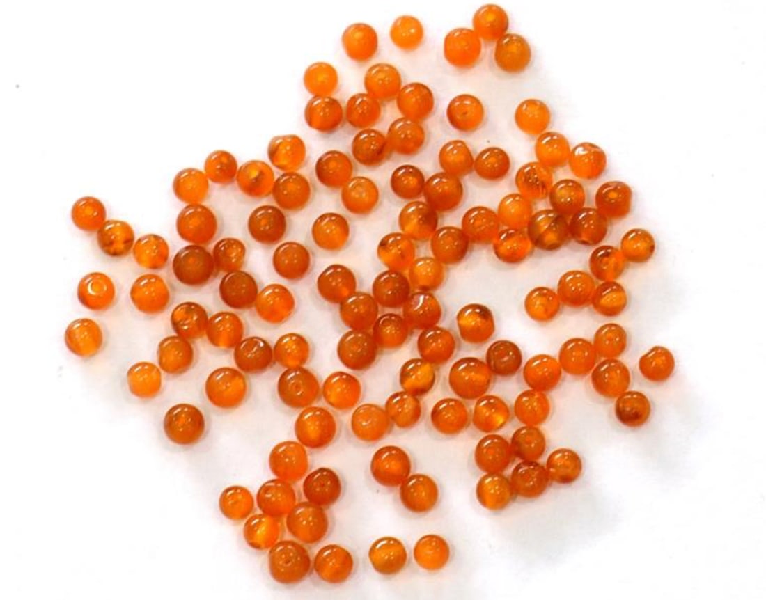 (100 PIECES) NATURAL CARNELIAN BEADS ROUND 3.5 - 4 MM (2 BAGS) (1 of 1)