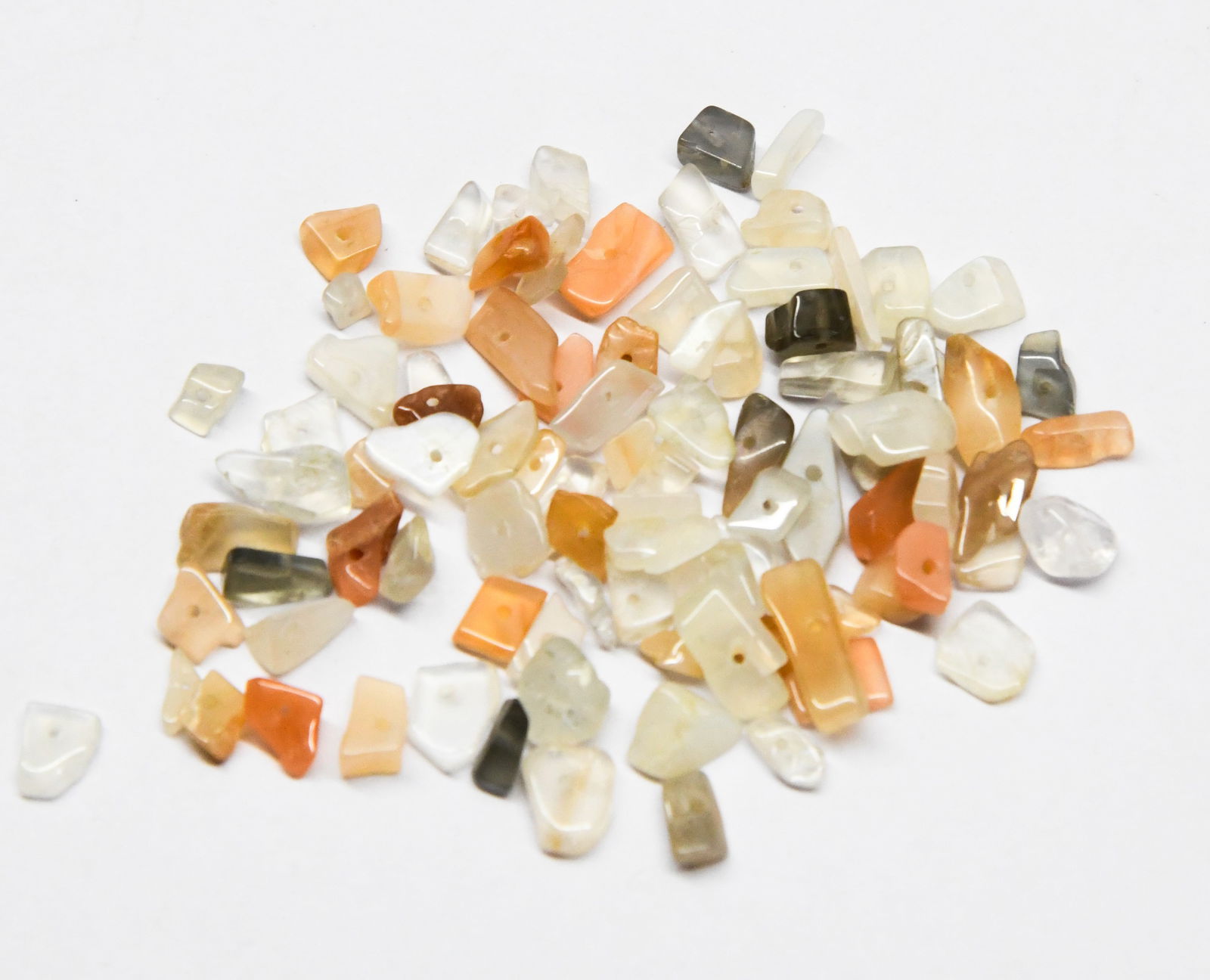(500 PIECES) NATURAL MULTI MOONSTONE BEADS CHIPS 3X4 - 5X9 MM (1 of 1)