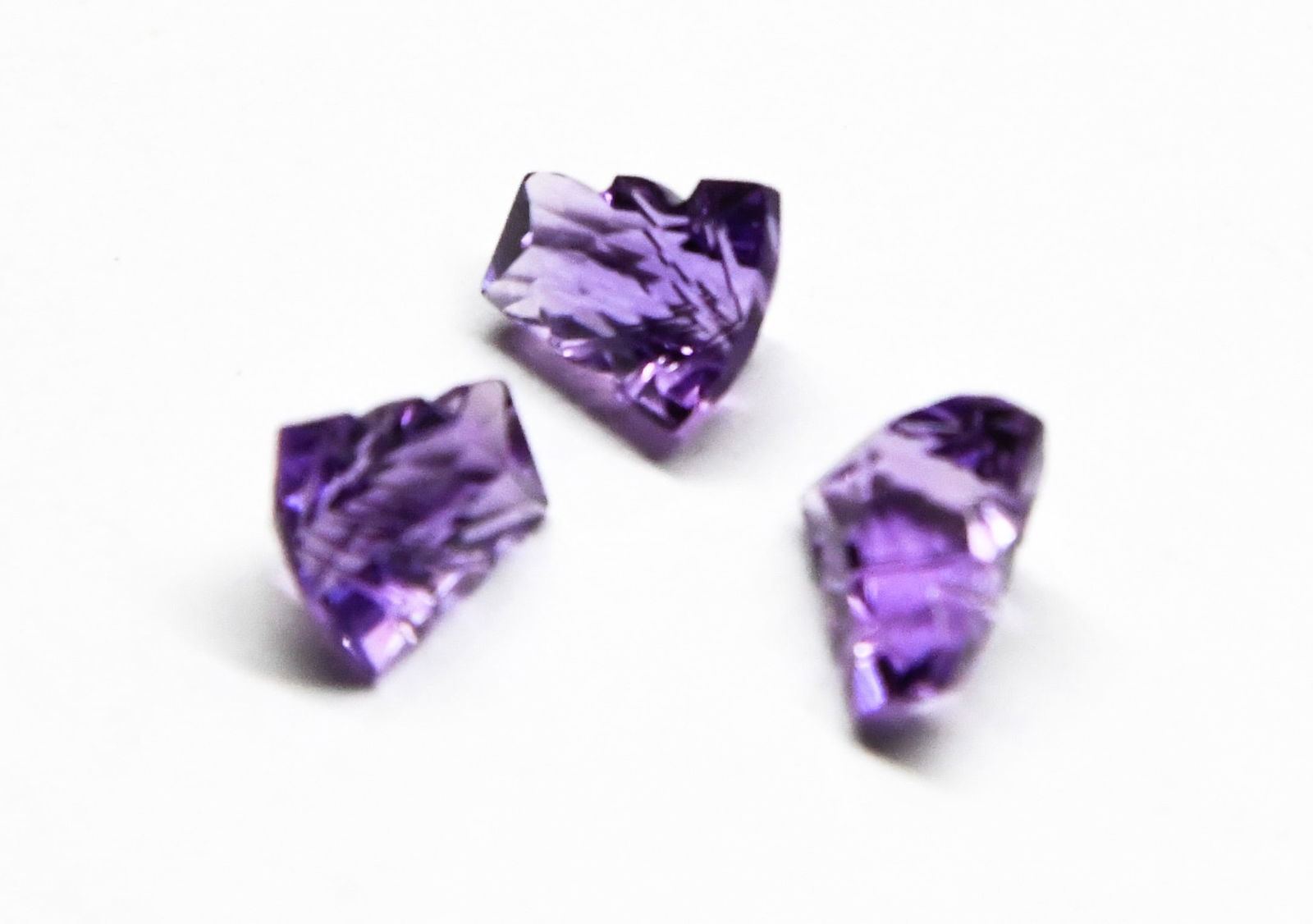 NATURAL AMETHYST BEADS FANCY 7X8 - 8X9 MM 3 PCS (1 of 2)