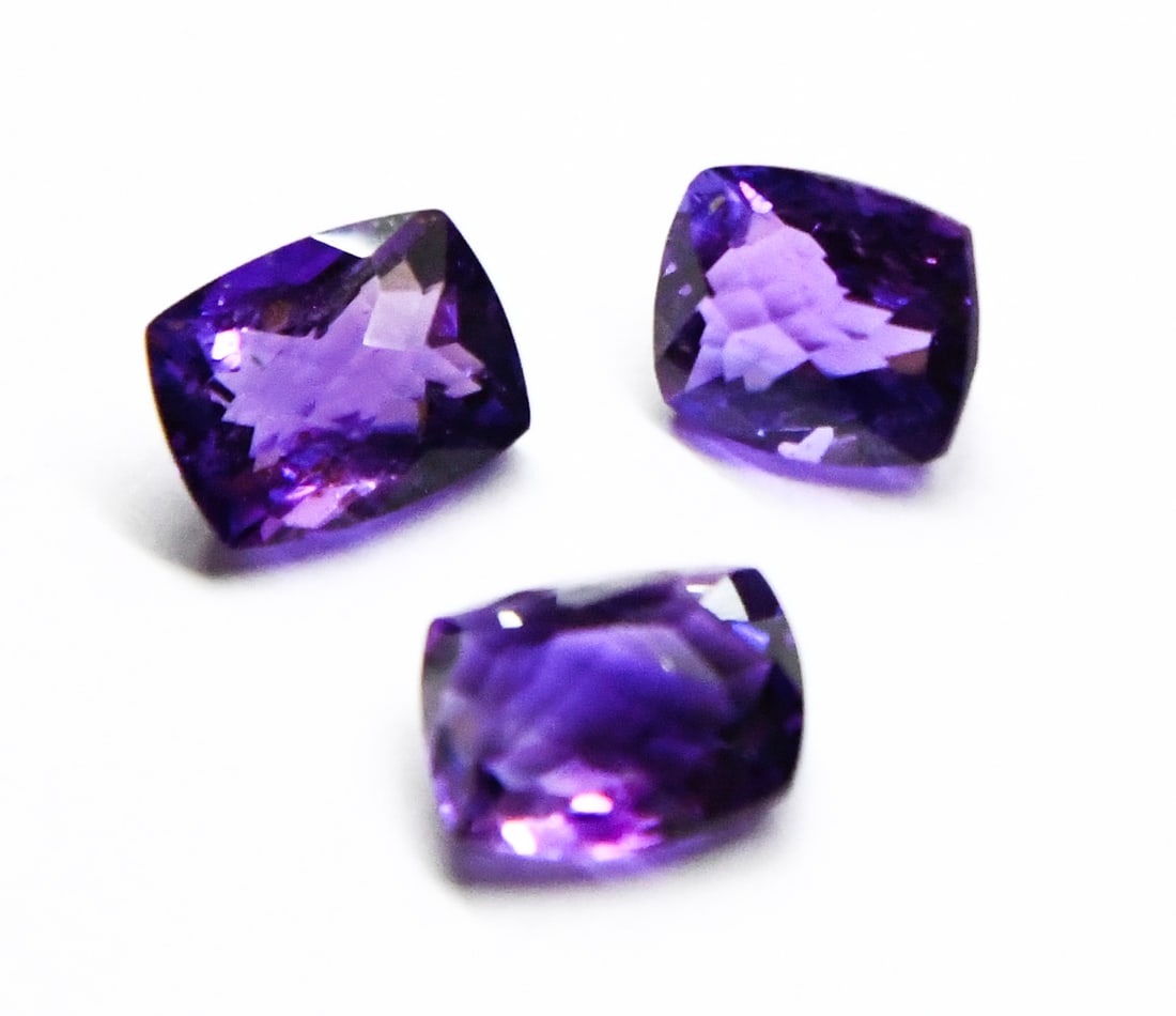 NATURAL AMETHYST BEADS FANCY 9X11 - 10X12 MM 3 PCS (1 of 2)