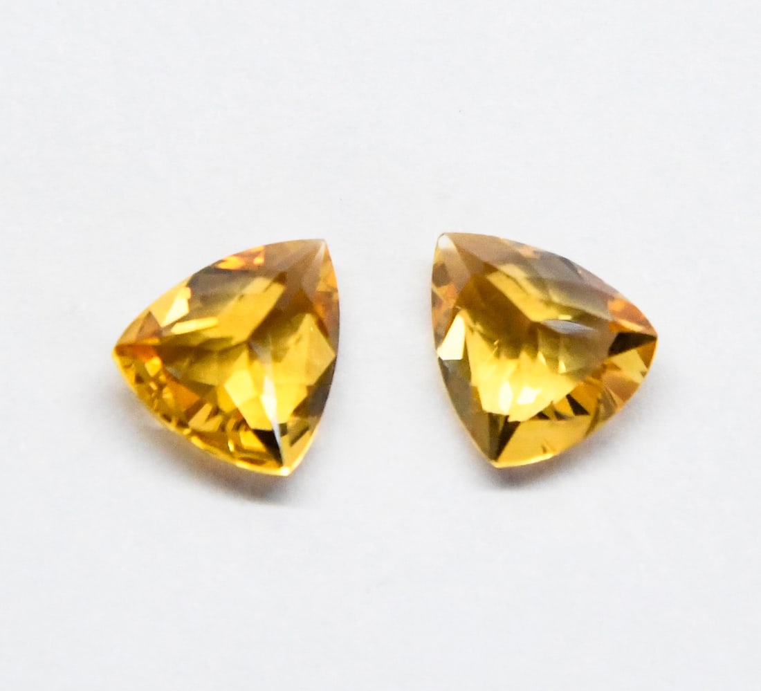 NATURAL CITRINE BEADS CUTSTONE FANCY 10X12 MM (1 PAIR) (1 of 2)