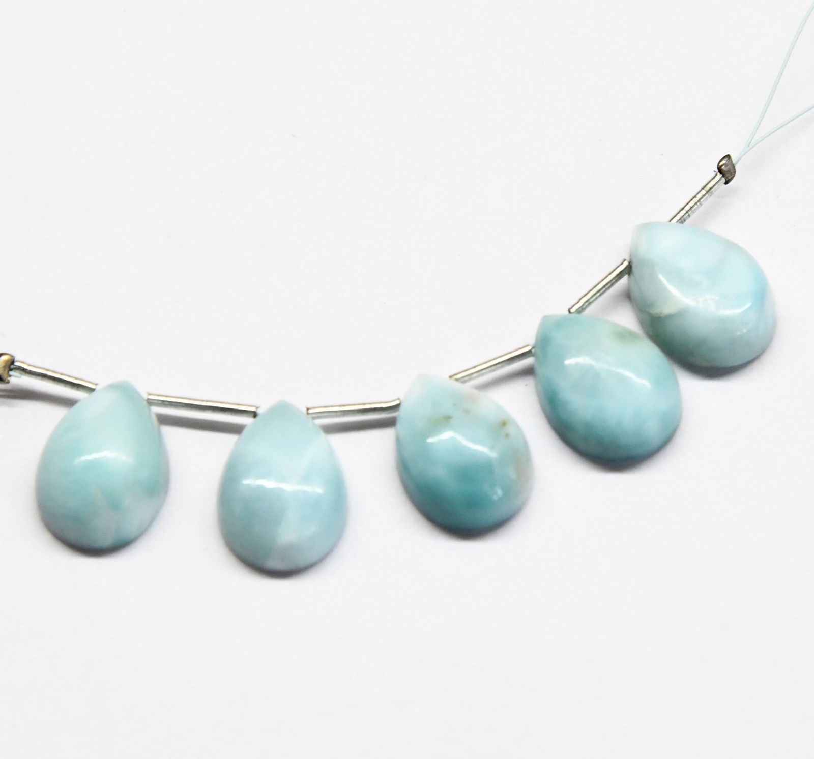 NATURAL LARIMAR FLATBACK PEAR 10X14 MM 5 PC (1 of 2)