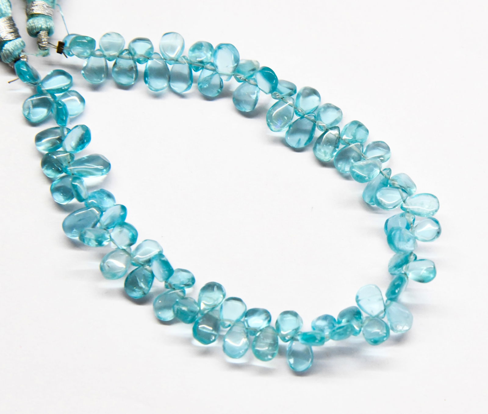 NATURAL APATITE BEADS PEAR 5X6 - 5X8 MM, 8" LINE (1 of 2)