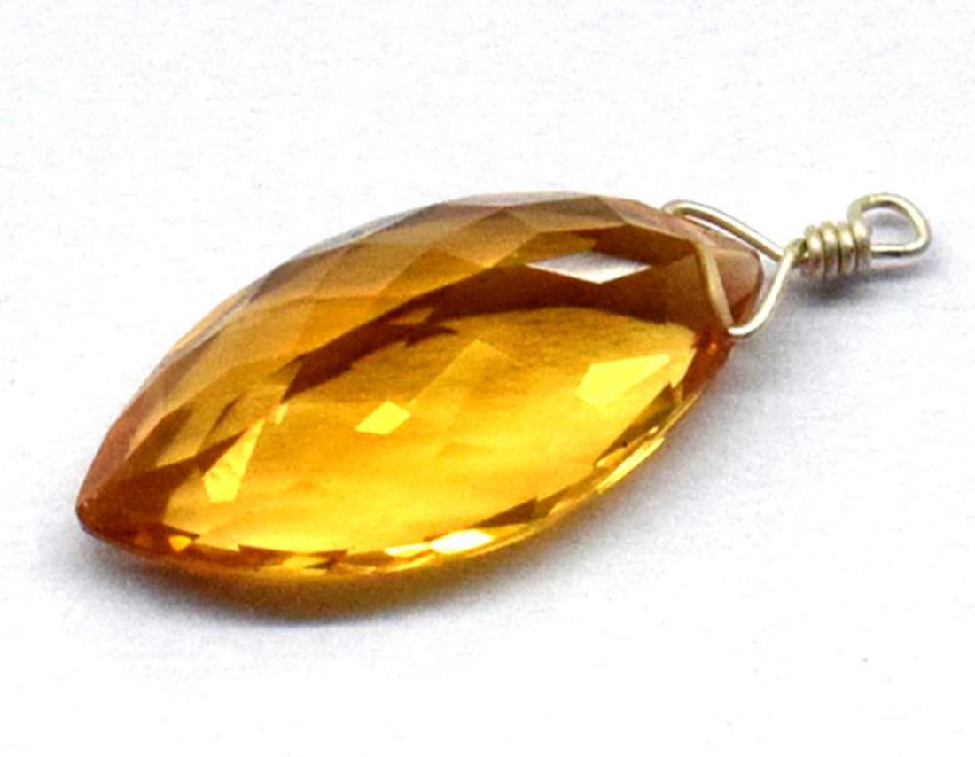 NATURAL CITRINE BEAD FACETED MARQUISE 8X16 MM SOLID 925 SILVER 1 PC: These are natural, earth mined and hand crafted with precision. Stone: Citrine, Stone Shape: Faceted Marquise, Stone Size: 8x16 mm, Width: 5.5 mm, Weight: approx. 4 carats. The photographs are enlarge