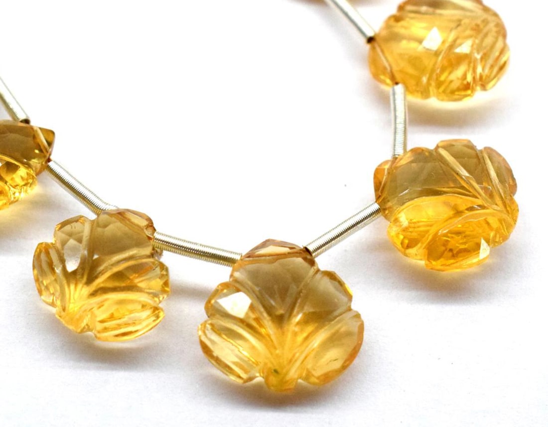 NATURAL CITRINE BEADS FACETED CARVED HEART 7X8 - 9.5X10 MM 9 PCS: These are natural, earth mined and hand crafted with precision. Stone: Citrine, Stone Shape: Carved Heart, Stone Size: 7x8 - 9.5x10 mm, Width: 4 - 5 mm, Weight: approx. 18 carats. The photographs are