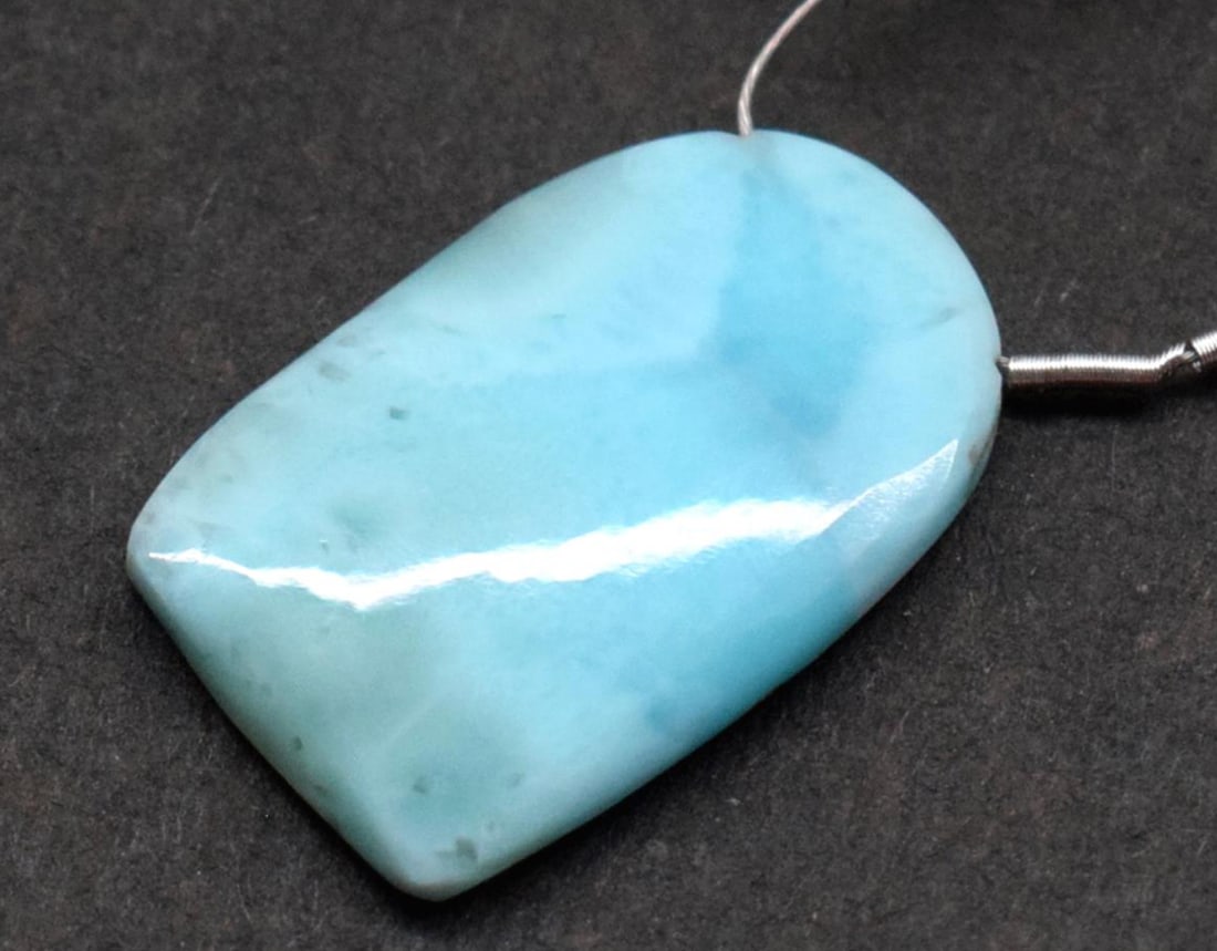 NATURAL LARIMAR BEAD FLATBACK FANCY 15.5X23.5 MM 1 PC (1 of 2)