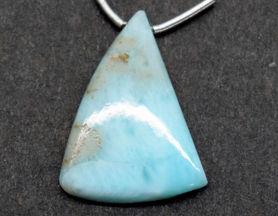 NATURAL LARIMAR BEAD FLATBACK FANCY 15.5X22 MM 1 PC (1 of 2)