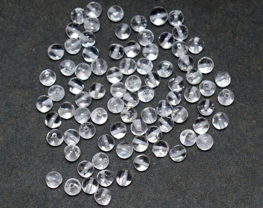 (80 PIECES) NATURAL CRYSTAL BEADS ROUND 4 - 4.5 MM (1 of 1)