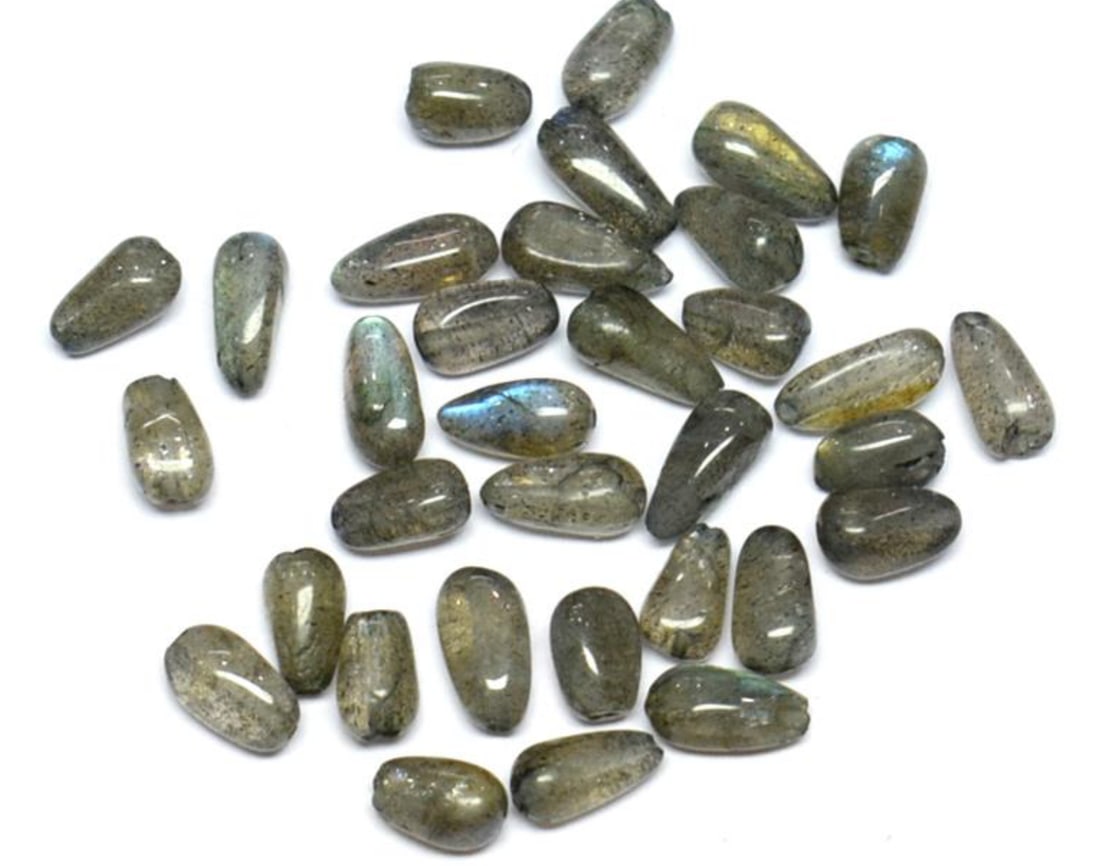 (30 PIECES) NATURAL LABRADORITE BEADS BRIOLETTE 4X6.5 - 4X9 MM (1 of 1)