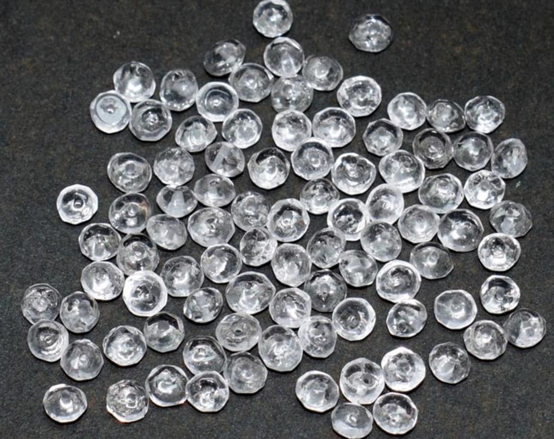 (85 PIECES) NATURAL CRYSTAL BEADS RONDELLE 4 MM: These are natural, earth mined and hand crafted with precision. Stone: Crystal, Stone Shape: Rondelle, Stone Size: 4, Width: 2 - 4 mm, Weight: approx. 28 carats. The photographs are enlarged to show t