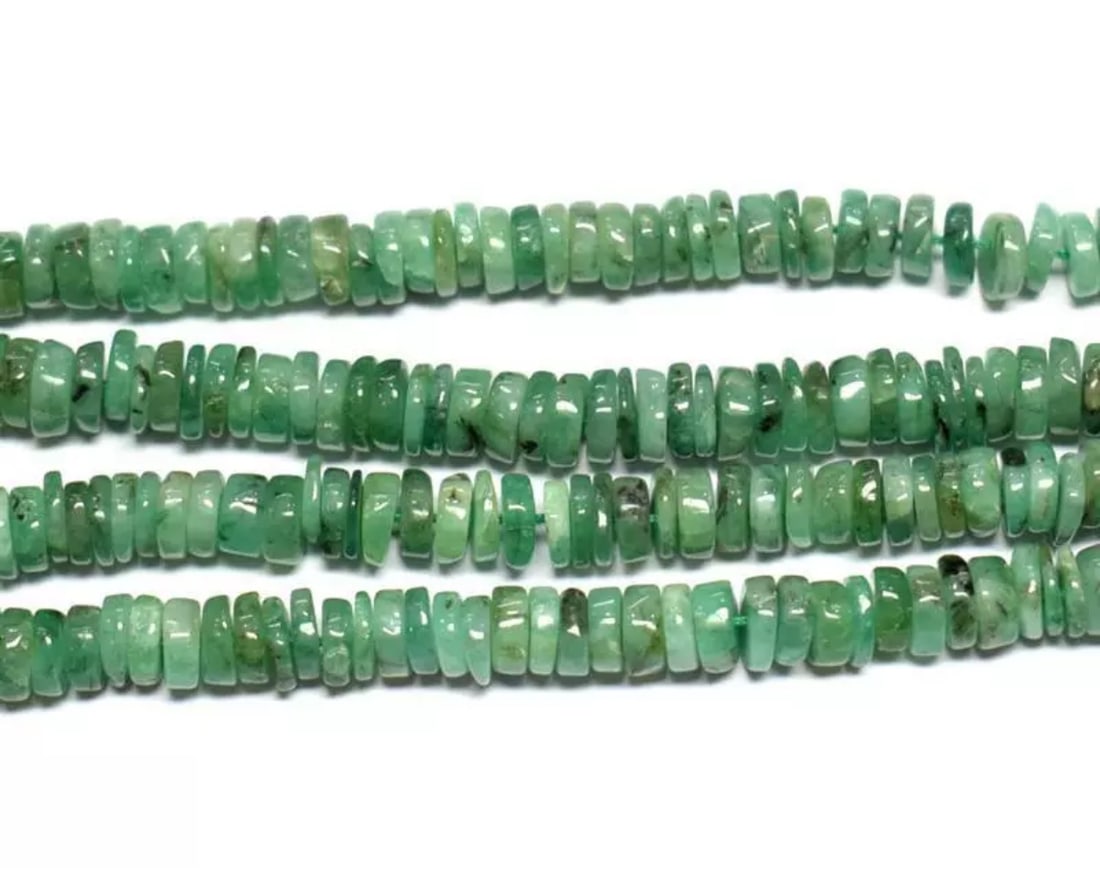 16" STRAND NATURAL EMERALD BEADS TYRE 5 - 5.5 MM 1 LINE (1 of 2)