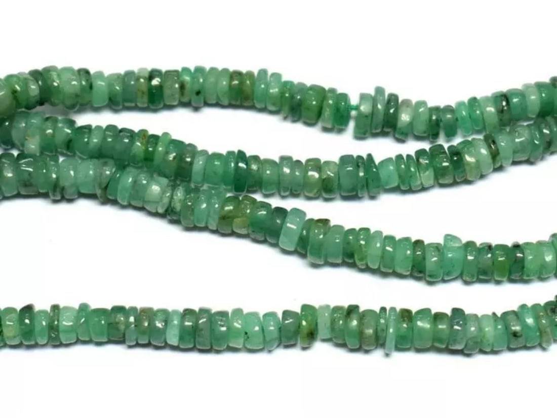 16" STRAND NATURAL EMERALD BEADS TYRE 3.5 - 4 MM 1 LINE (1 of 2)