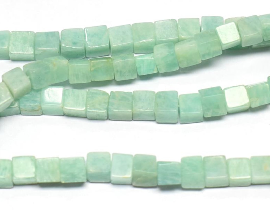 16" STRAND NATURAL AMAZONITE BEADS BOX 4.5 - 5 MM 1 LINE (1 of 2)