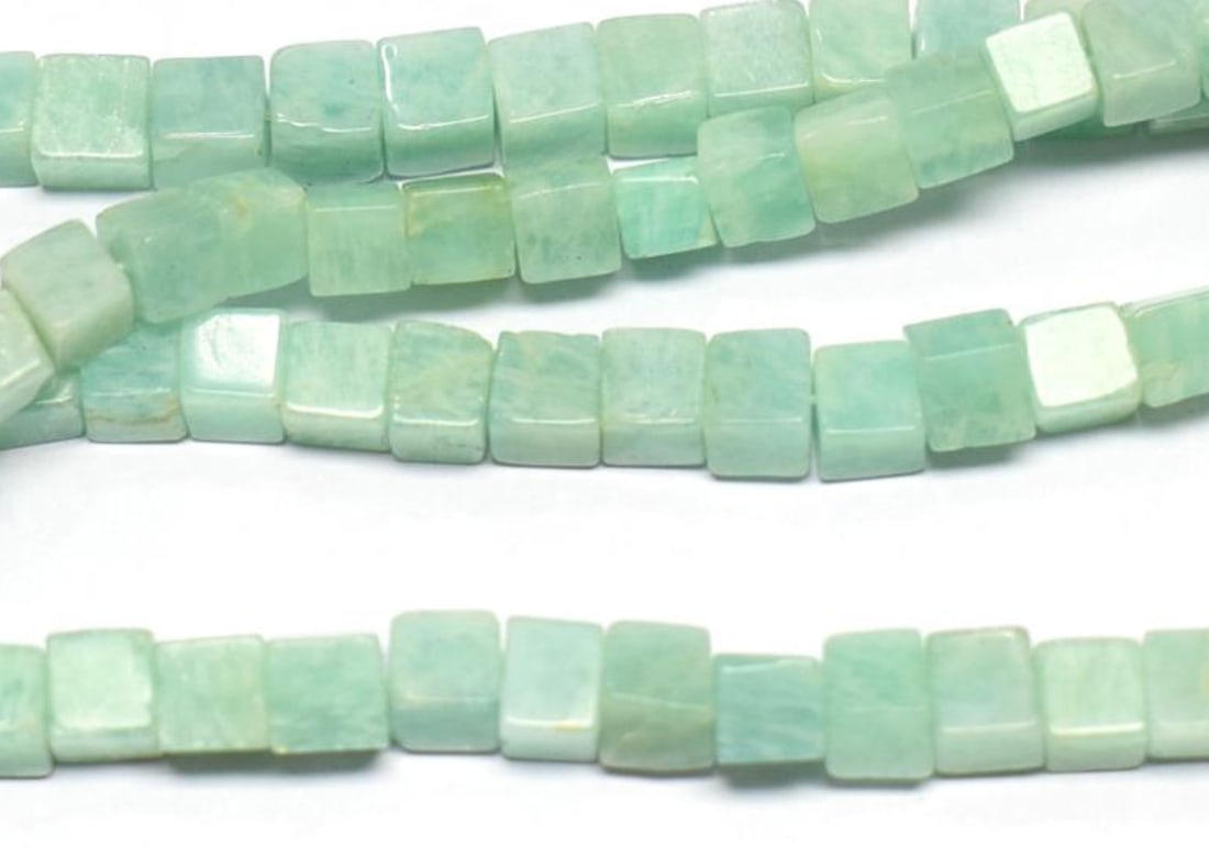 16" STRAND NATURAL AMAZONITE BEADS BOX 4.5 - 5.5 MM 1 LINE (1 of 1)