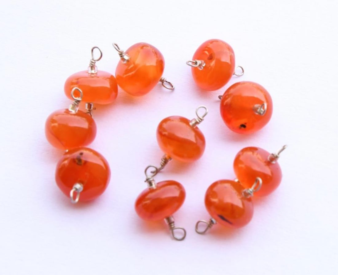NATURAL CARNELIAN BEADS RONDELLE 9 - 9.5 MM SOLID 925 SILVER 10 PCS: These are natural, earth mined and hand crafted with precision. Stone: Carnelian, Stone Shape: Rondelle, Stone Size: 9 - 9.5 mm, Width: 5 - 6 mm. The photographs are generally enlarged to show the cla