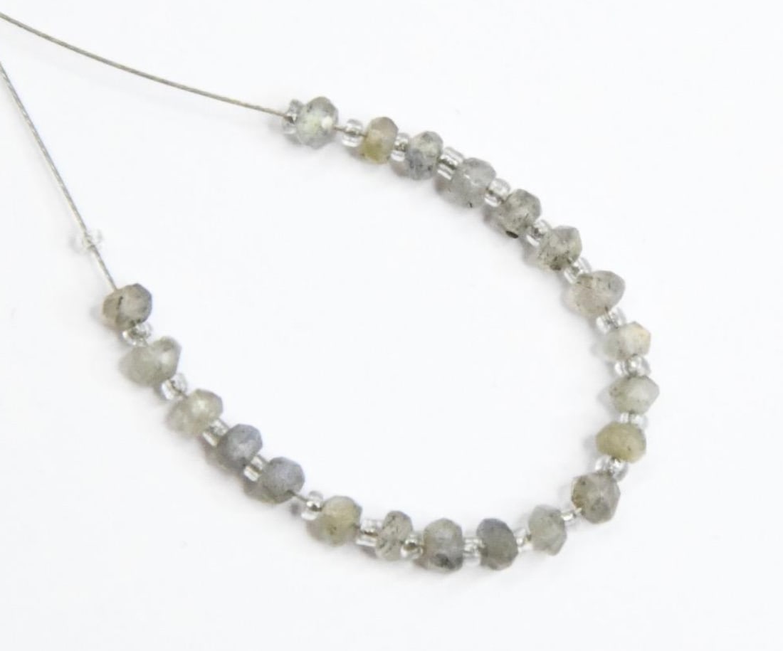 NATURAL LABRADORITE BEADS FACETED RONDELLE 2.5 - 3.5 MM 21 PCS (1 of 1)