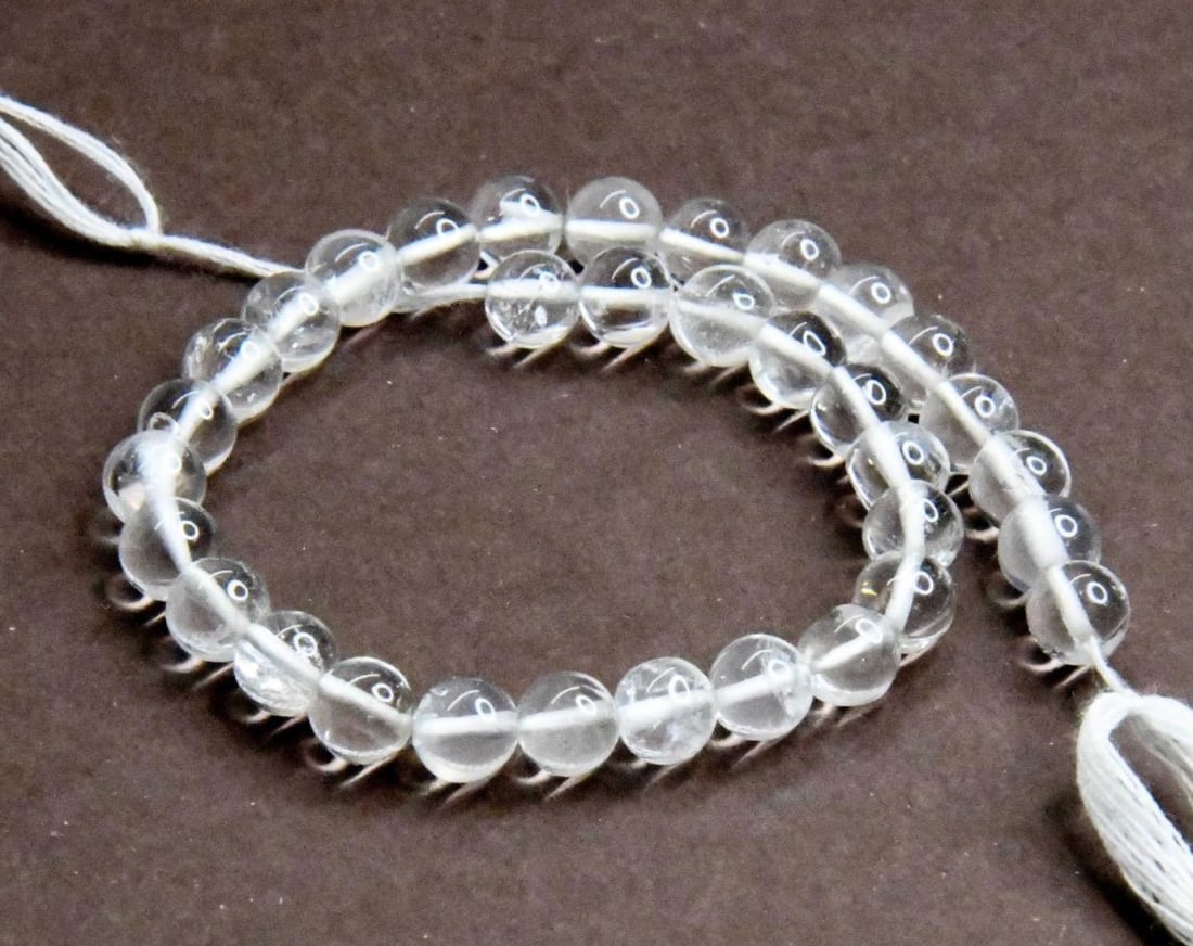 NATURAL CRYSTAL BEADS ROUND 5.5 MM, 6.5" STRAND (1 of 1)