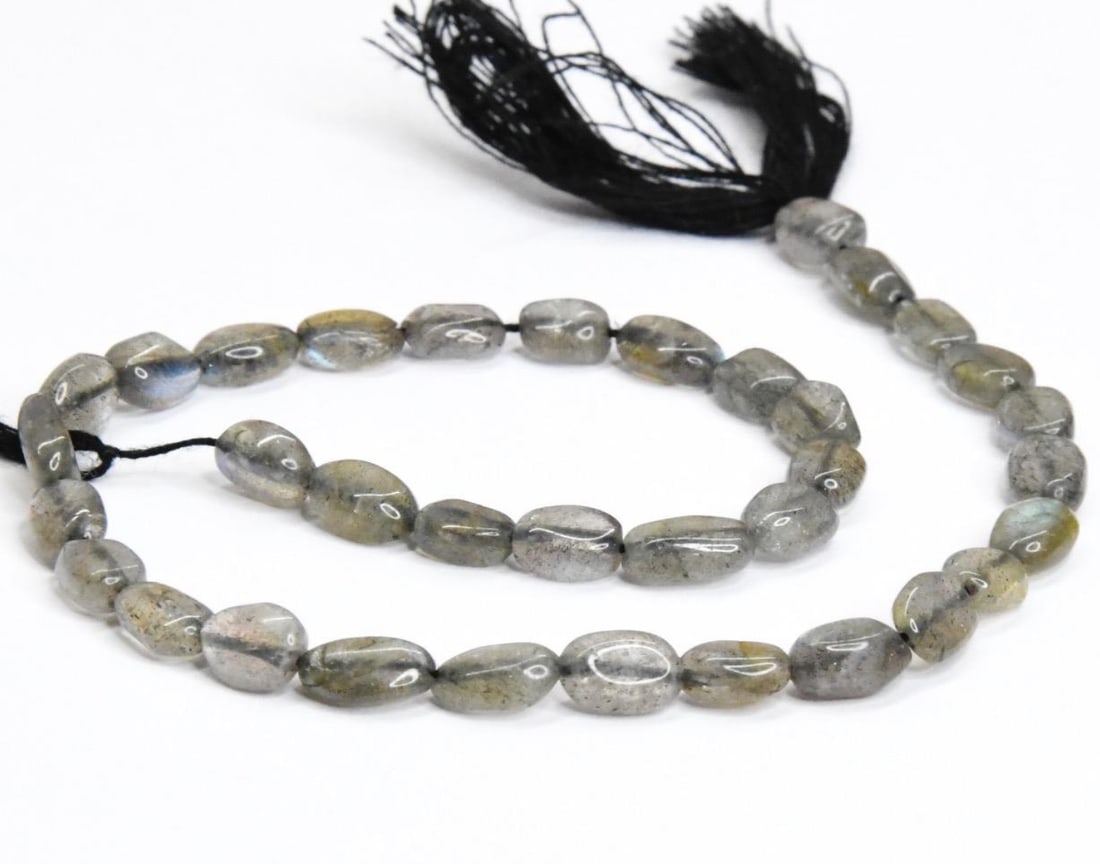 NATURAL LABRADORITE BEADS OVAL 5X7 - 5X9 MM, 10" STRAND (1 of 2)