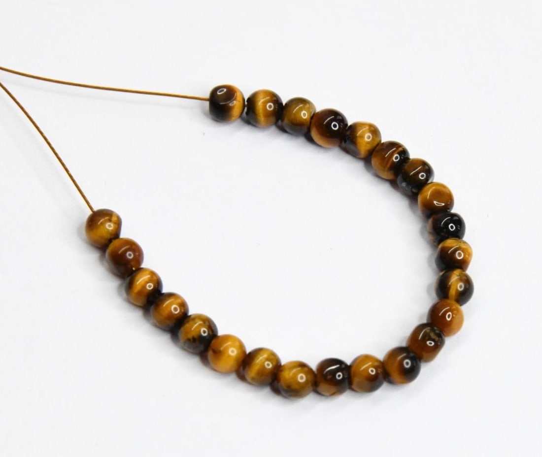 NATURAL TIGER'S EYE BEADS ROUND 3.5 MM 24 PCS (1 of 1)