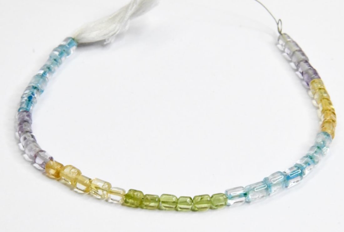 NATURAL MULTI 4 COLOUR BEADS TUBE 3X3 - 4X5 MM, 7" STRAND (1 of 1)