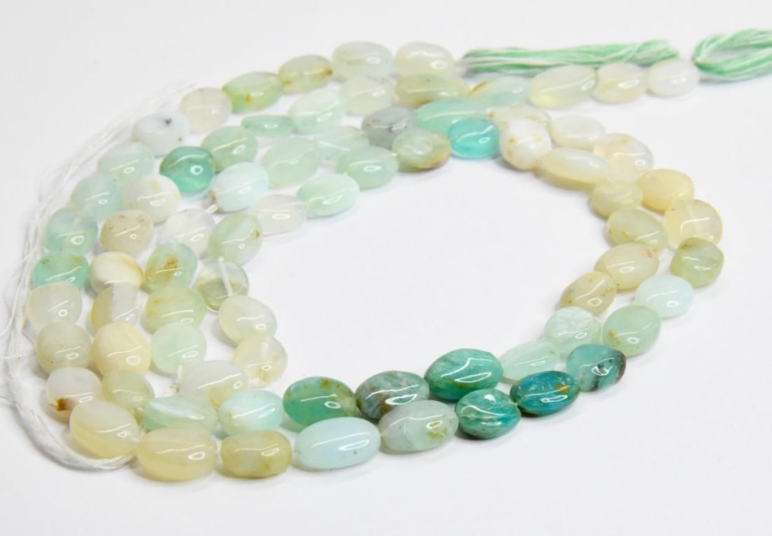 NATURAL PERUVIAN OPAL BEADS OVAL 7X8 - 7X10 MM, 14" STRAND (1 of 2)