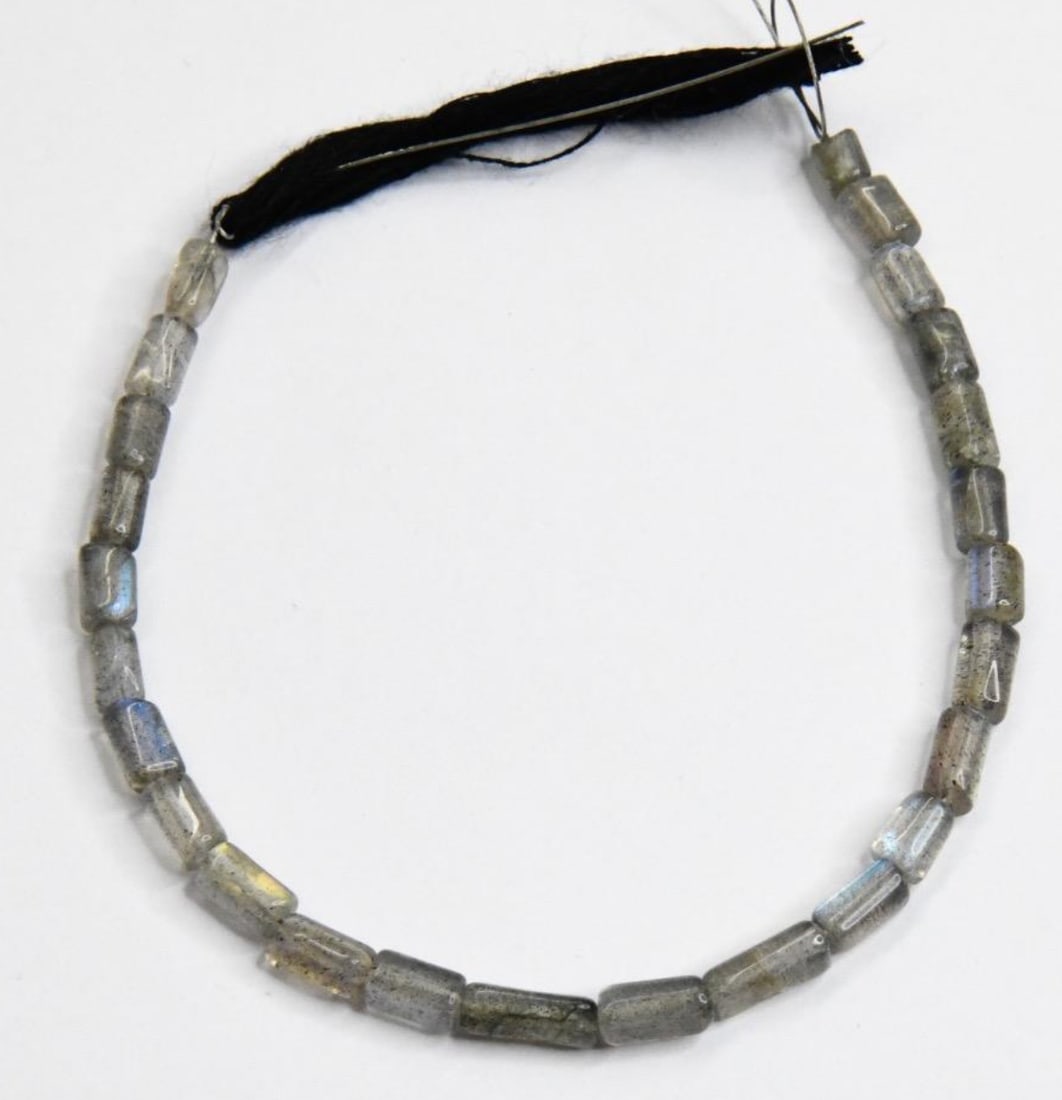 NATURAL LABRADORITE BEADS TUBE 3X4 - 3X8 MM, 5.5" STRAND (1 of 1)