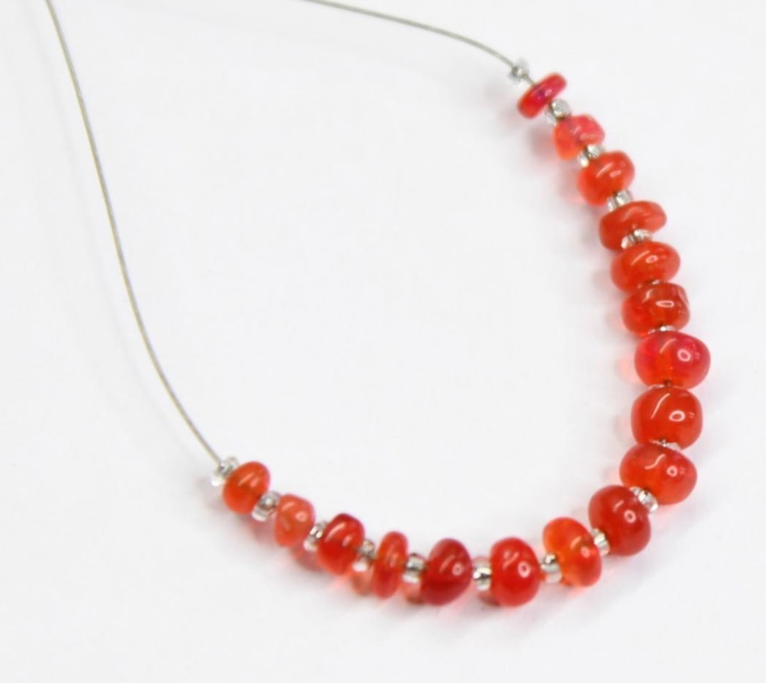 ETHIOPIAN OPAL (DYED) BEADS RONDELLE, 3 - 4 MM, 17 PCS (3 TASSELS) (1 of 2)
