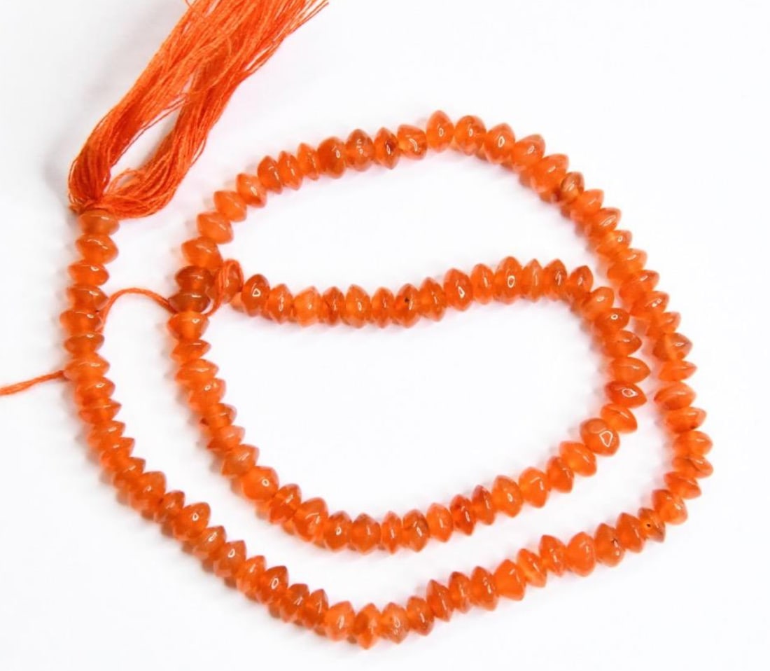 NATURAL CARNELIAN BEADS RONDELLE 5 MM, 13" STRAND (1 of 2)