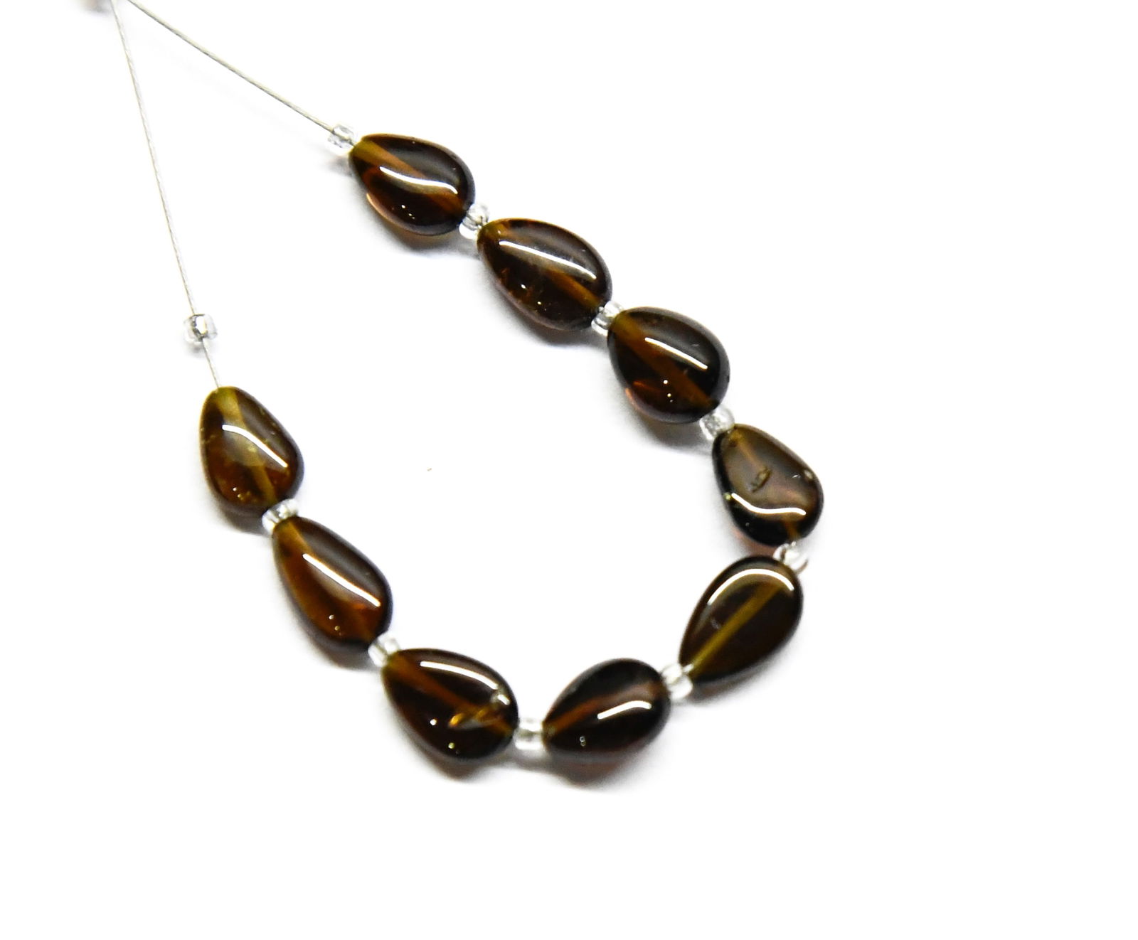 NATURAL TOURMALINE BEADS PEAR 4X6 - 5X7 MM 9 PCS (3 TASSELS) (1 of 2)