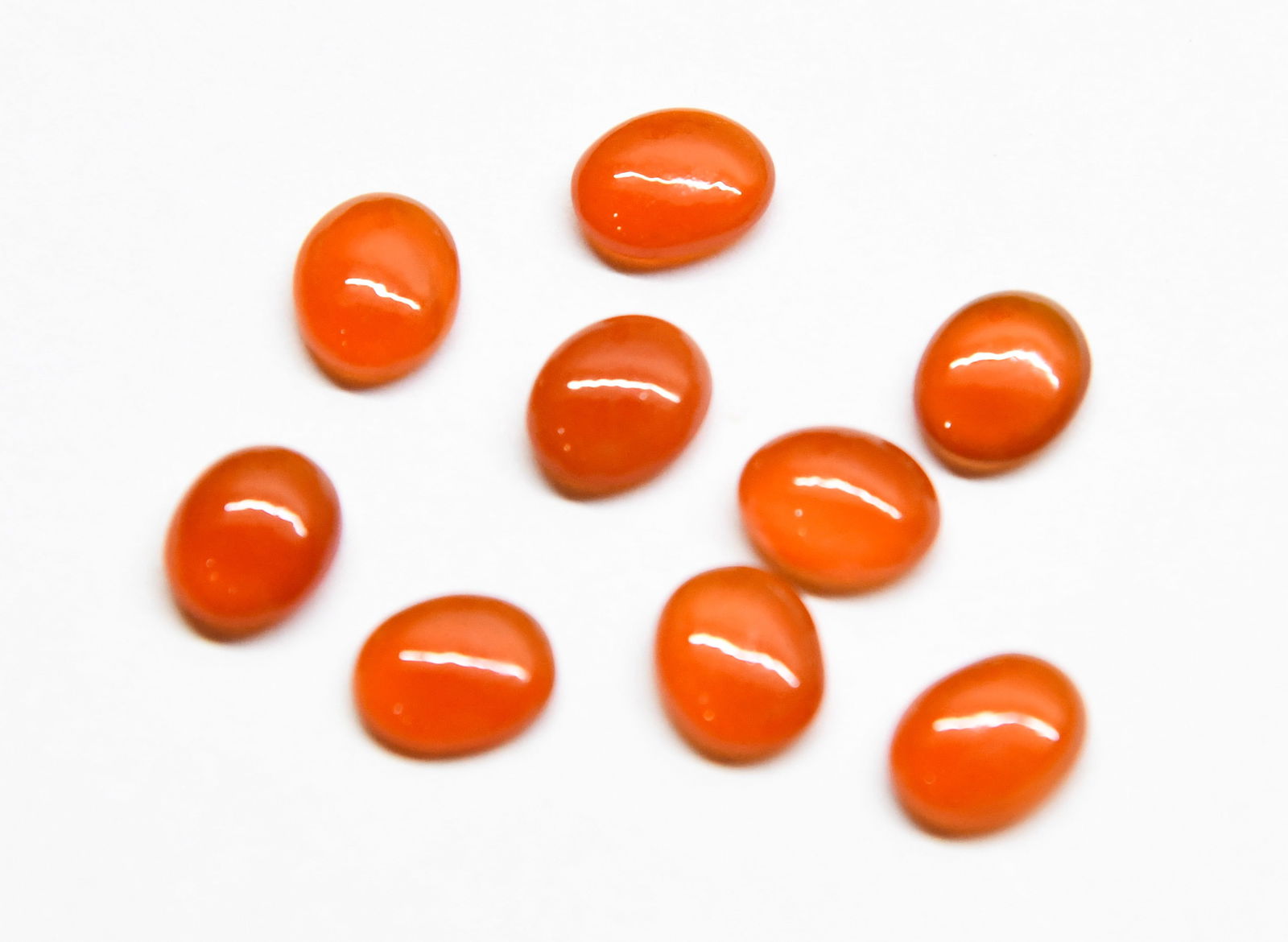 NATURAL CARNELIAN BEADS CABOCHON OVAL 7X9 MM 10 PCS (1 of 1)