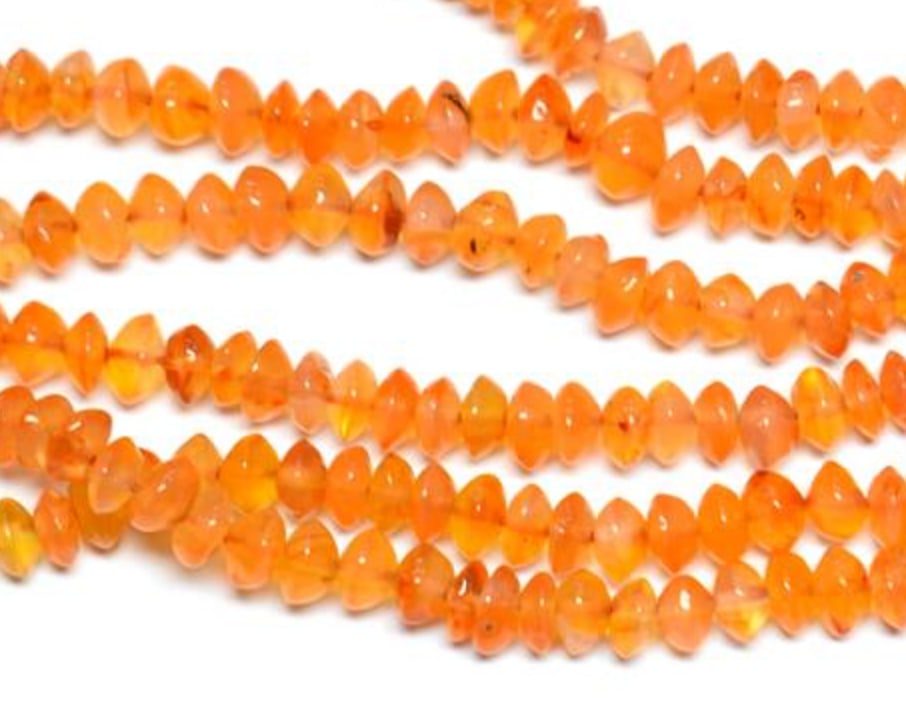 NATURAL CARNELIAN BEADS RONDELLE 4 - 5 MM 7" STRAND (4 TASSELS): These are natural, earth mined and hand crafted with precision. Stone: Carnelian, Stone Shape: Rondelle, Stone Size: 4 - 5 mm, Width: 2.5 - 3 mm, Weight: approx. 33.8 carats. The photographs are gener