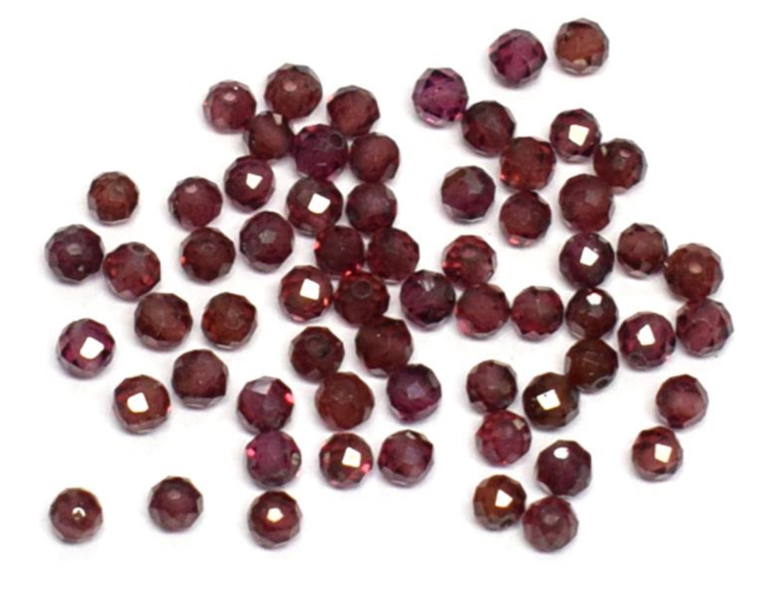 NATURAL GARNET BEADS FACETED ROUND 2.5 MM - (5 BAGS) (1 of 1)