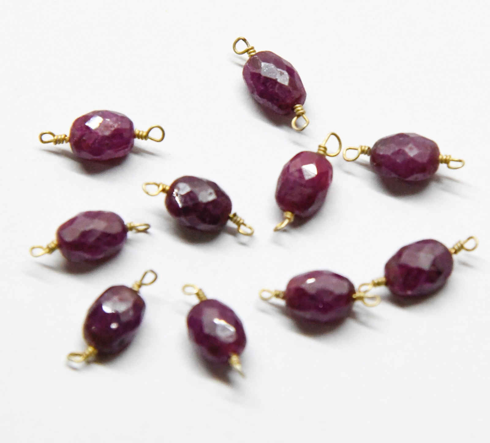 NATURAL RUBY BEADS FACETED OVAL 5X7 MM, 10 PCS (1 of 1)