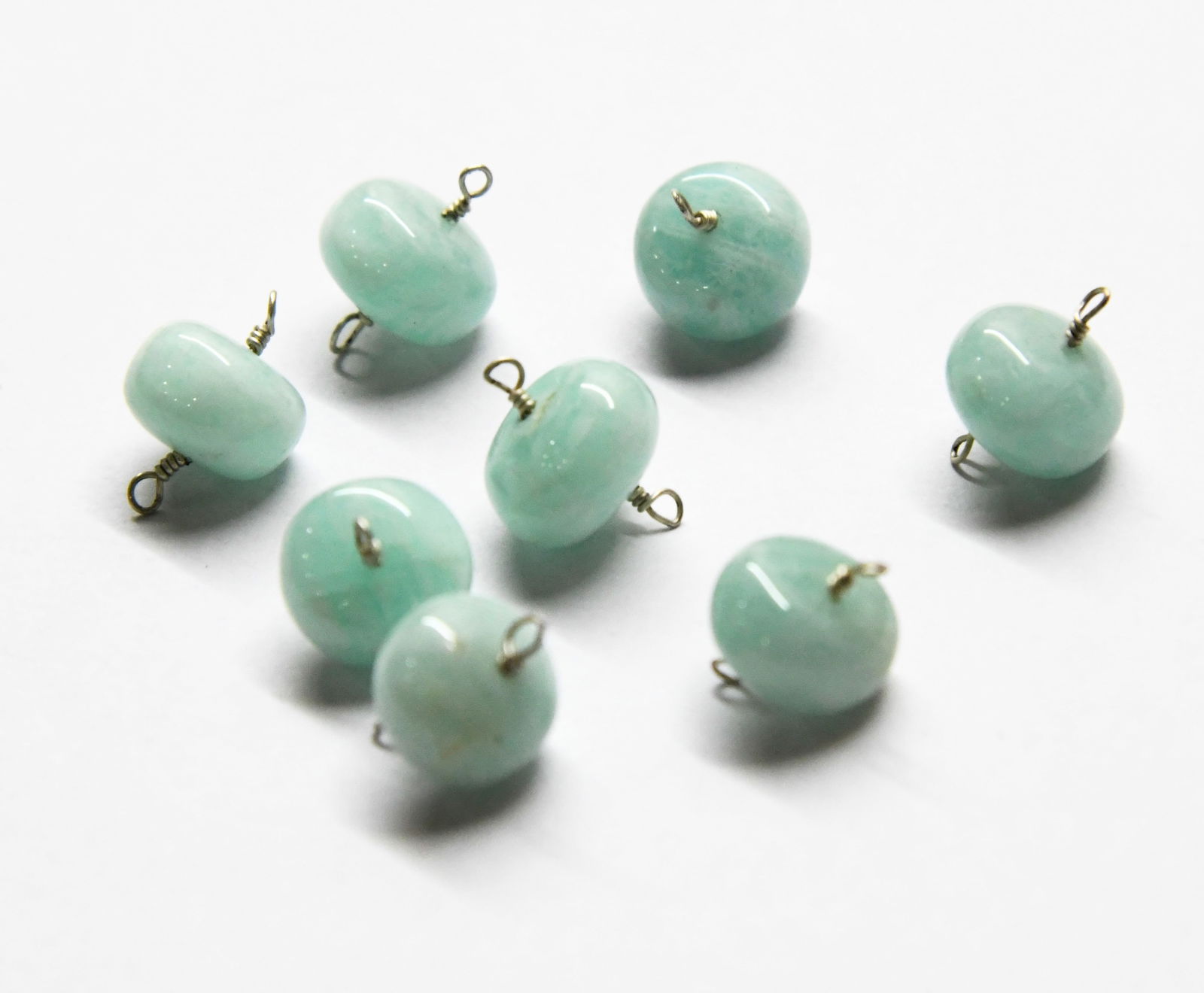 NATURAL AMAZONITE BEADS RONDELLE 9.5 - 10 MM, 8 PCS (1 of 1)
