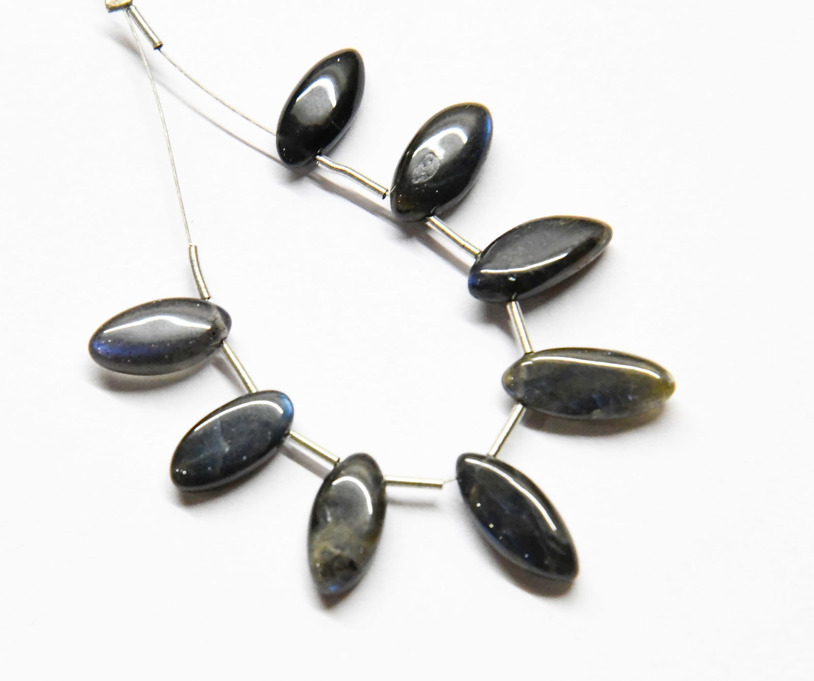 NATURAL BLUE HUE LABRADORITE BEADS MARQUISE 5X13 - 6X13 MM - 8 PCS (1 of 1)