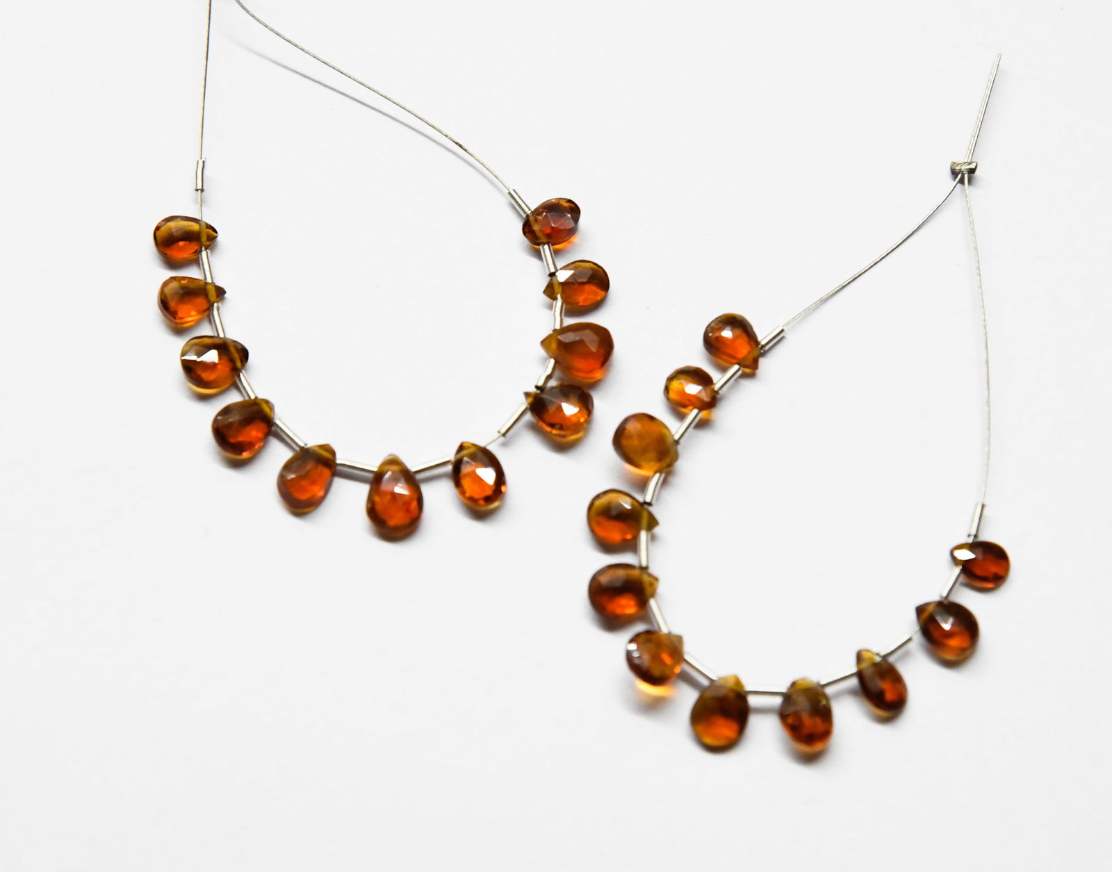 NATURAL MADIRA CITRINE BEADS FACETED PEAR (2 TASSELS) (1 of 1)