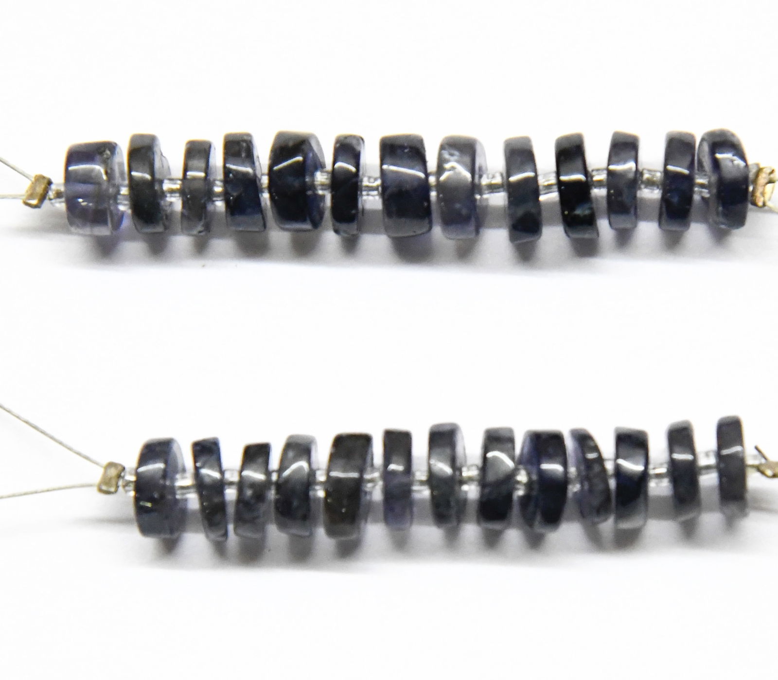 NATURAL IOLITE BEADS TYRE 6 - 6.5 MM 13 PCS - (3 TASSELS) (1 of 1)