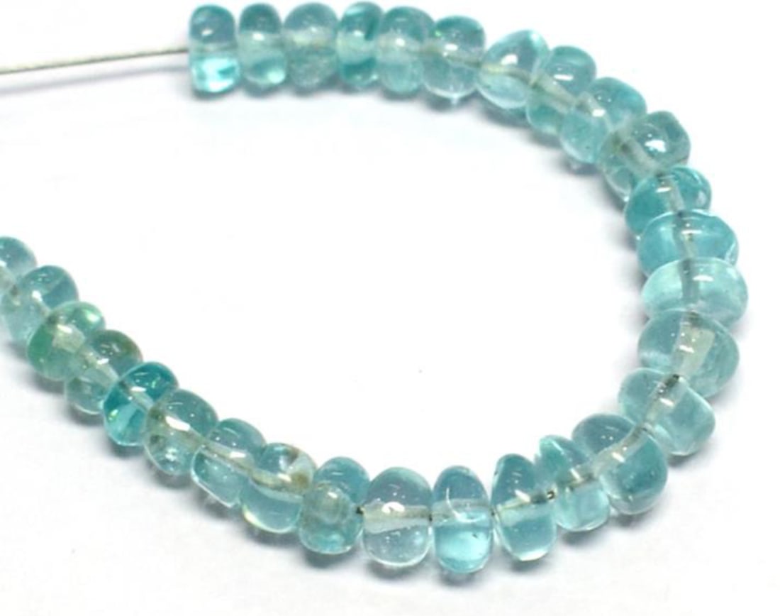 NATURAL APATITE BEADS RONDELLE 3.5 MM 30 PCS - (2 TASSELS) (1 of 2)