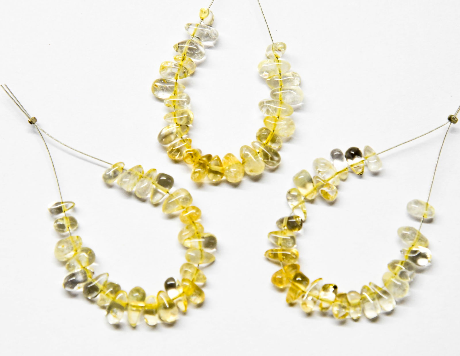 NATURAL CITRINE BEADS BRIOLETTE 3X5 - 3X7 MM 23 PCS - (4 TASSELS) (1 of 1)