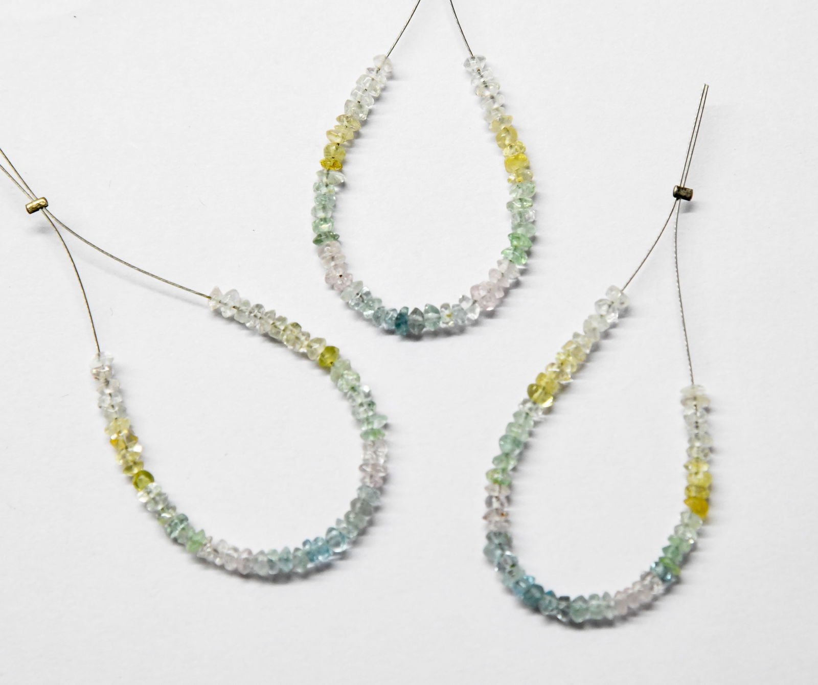 NATURAL AQUAMARINE BEADS RONDELLE 2.5 - 3 MM, 51 PCS - (4 TASSELS) (1 of 1)