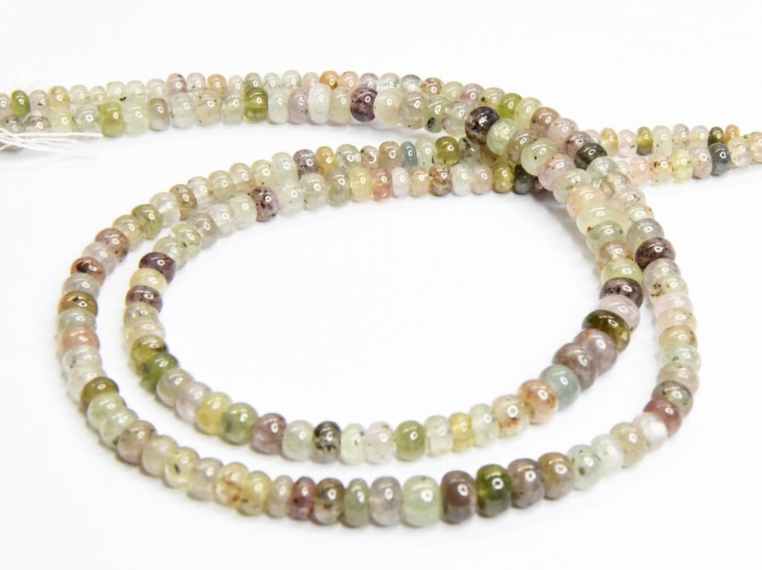 NATURAL MULTI SAPPHIRE BEADS (RONDELLE) 12" STRAND, 3x5.5mm - (2 LINES) (1 of 2)