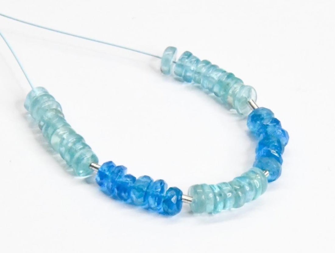 NATURAL APATITE BEADS RONDELLE/TYRE 3.5 - 4 MM, 40 PCS (1 of 2)