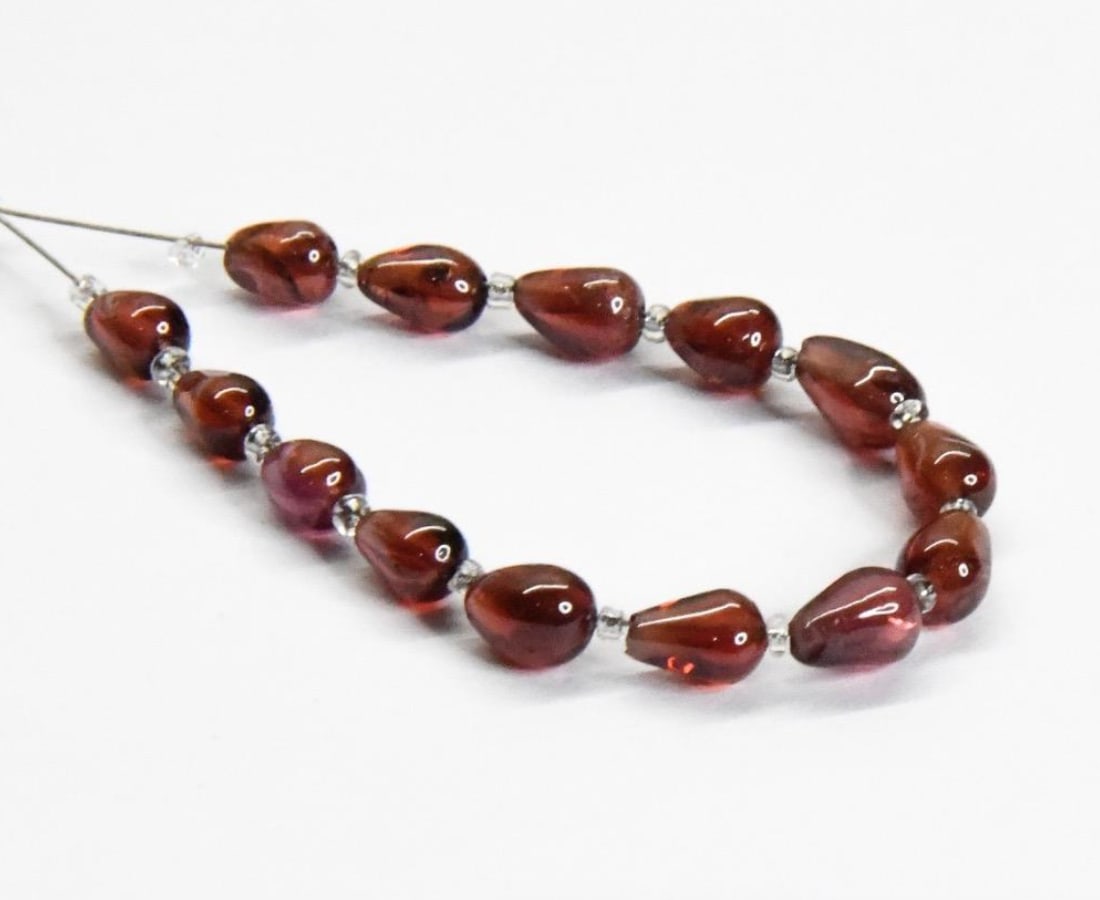 NATURAL GARNET BEADS BRIOLETTE 4X5 - 4X6 MM 14 PCS (1 of 2)