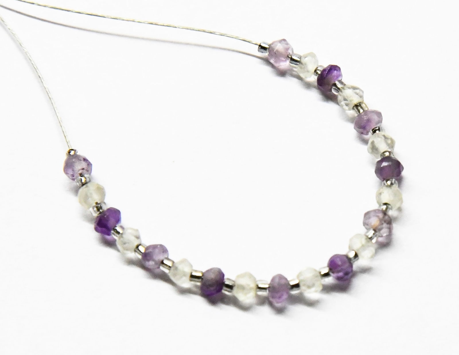 NATURAL AMETHYST BEADS FACETED RONDELLE 3 - 3.5 MM, 21 PCS (1 of 2)