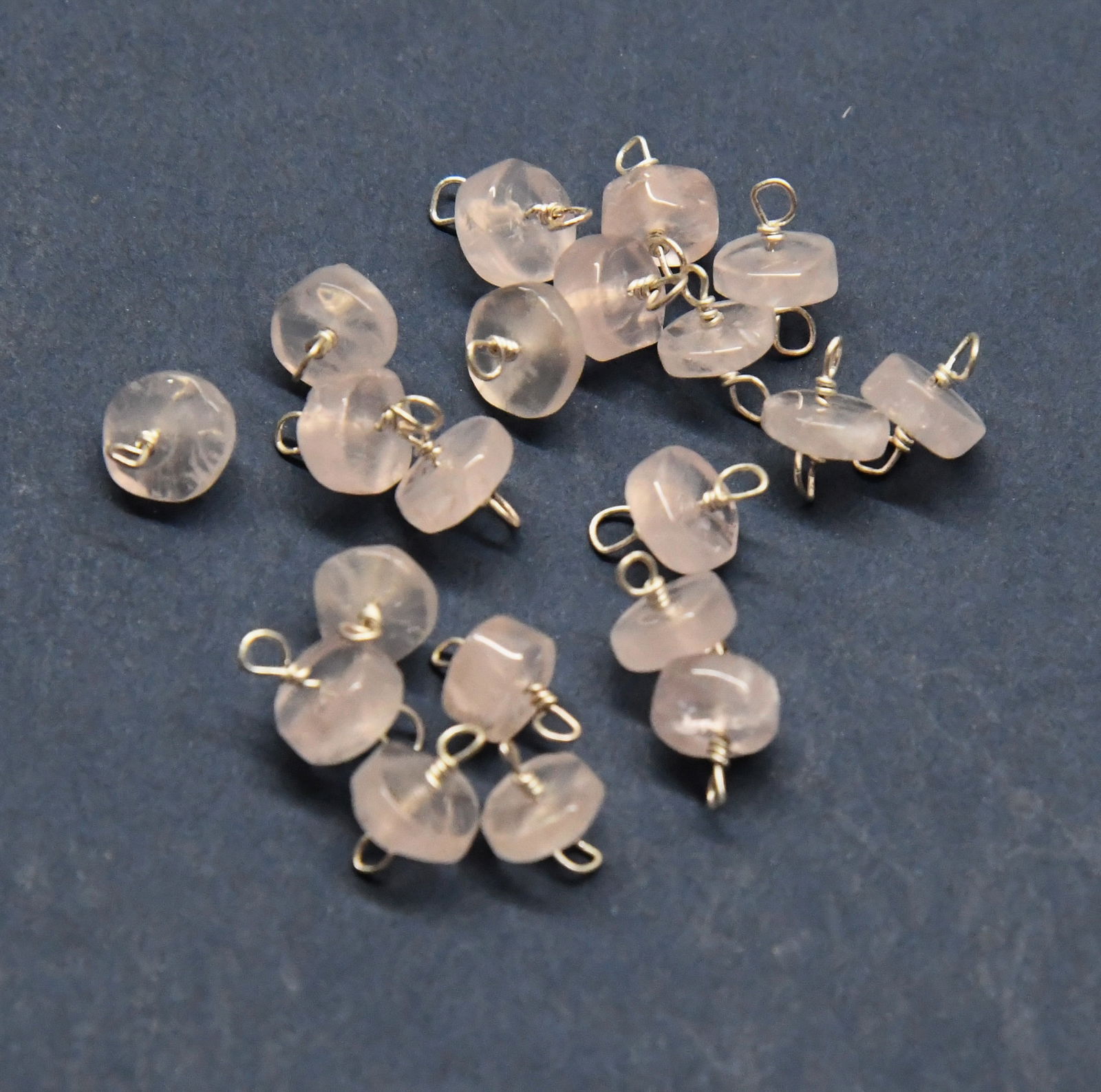 NATURAL ROSE QUARTZ BEADS RONDELLE 6 - 6.5 MM, 20 PCS (1 of 1)