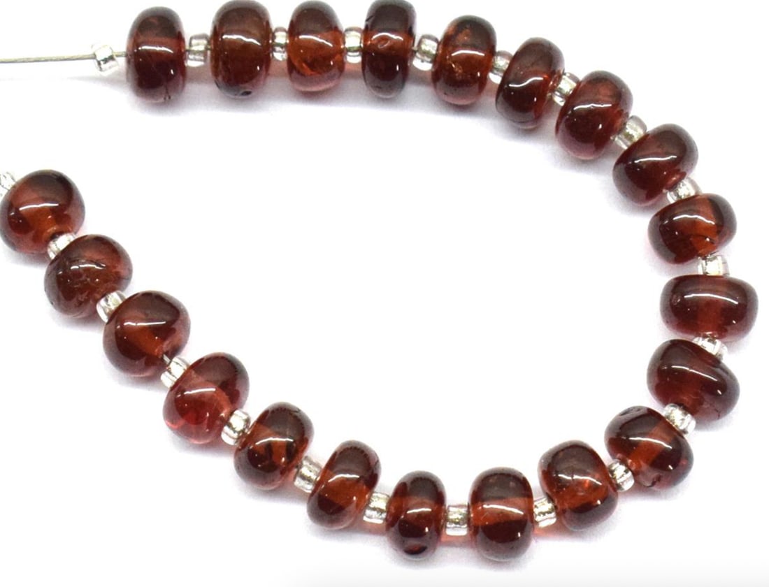 NATURAL GARNET BEADS RONDELLE 4.5 - 5 MM 19 PCS (5 TASSELS) (1 of 2)