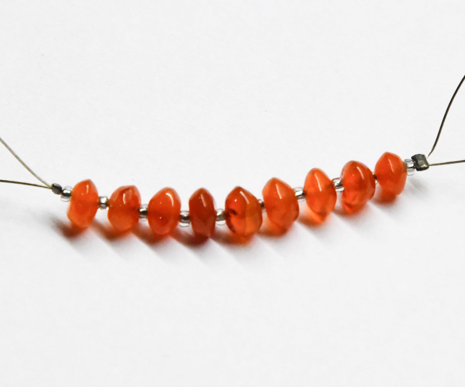 NATURAL CARNELIAN BEADS RONDELLE 5 MM, 9 PCS (1 of 1)